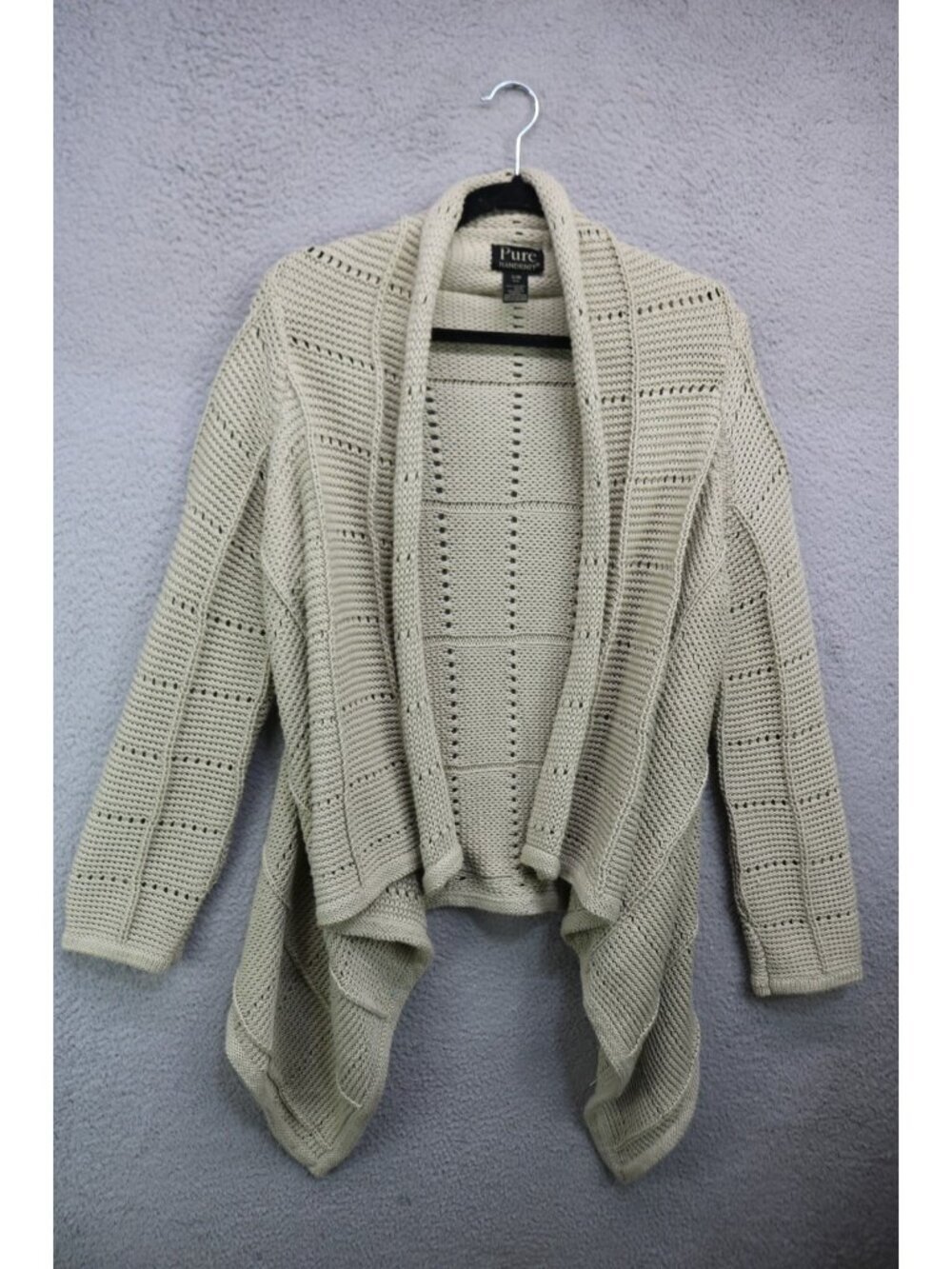 Pure Handknit Long Sleeve Open Knit Sweater-S/M-Minimalist-Lagenlook